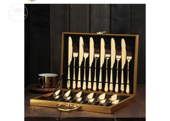 24pcs Gold Cutleries Set For Sale 
