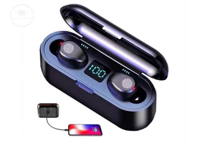 Bluetooth earbuds with PowerBank F9 Black