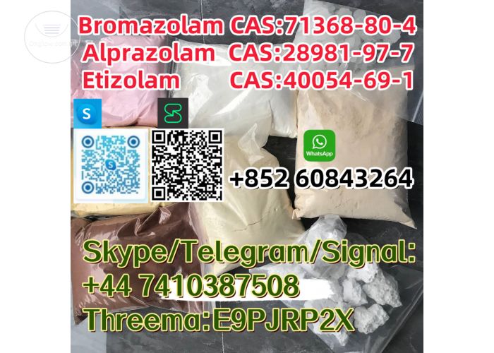 Bromazolam CAS:71368-80-4 Alprazolam CAS:28981-97-7 Etizolam  CAS:40054-69-1 Skype/Telegram/Signal: +44 7410387508 Threema:E9PJRP2X