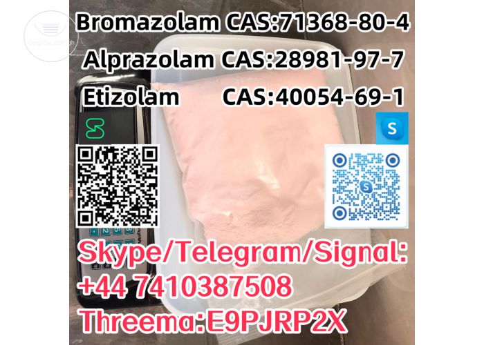 Bromazolam CAS:71368-80-4 Alprazolam CAS:28981-97-7 Etizolam  CAS:40054-69-1 Skype/Telegram/Signal: +44 7410387508 Threema:E9PJRP2X