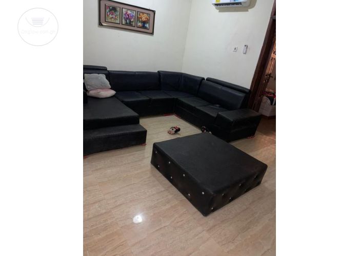 Leather Sofa Set with Center Table For Sale
