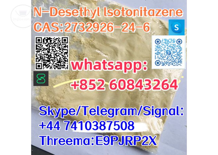 N-Desethyl lsotonitazene   CAS:2732926-24-6  Skype/Telegram/Signal: +44 7410387508 Threema:E9PJRP2X
