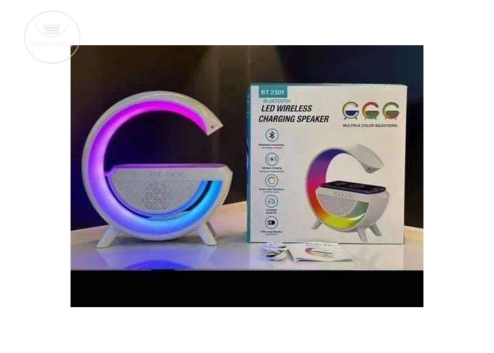 RGB LED Desk Lamp with wireless charging pad and Bluetooth speaker