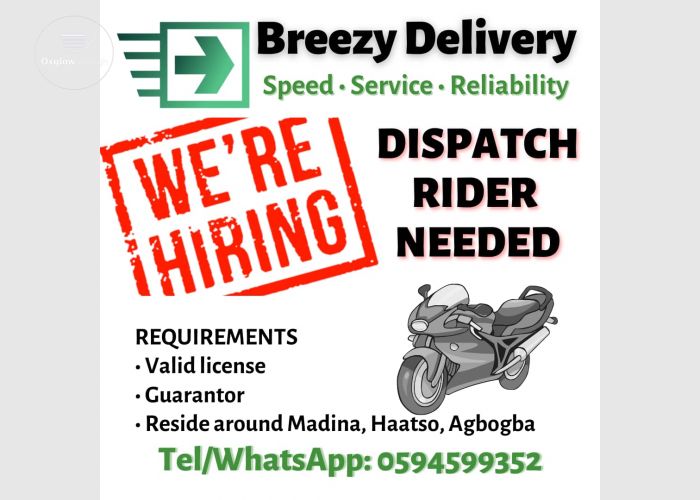 Breezy Delivery Need Dispatch Riders