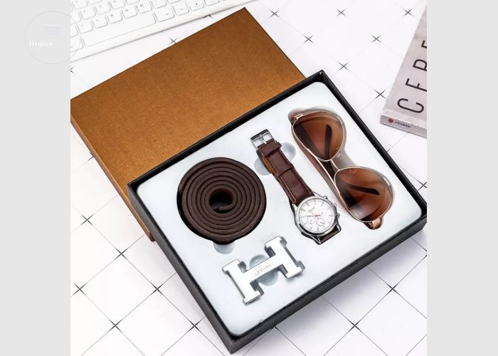 Men watch sunglass and belt gift set