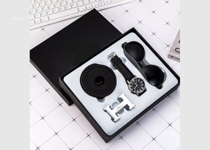 Men watch sunglass and belt gift set