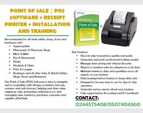 .Point of Sale Software + Receipt Printer + Installation and Training.