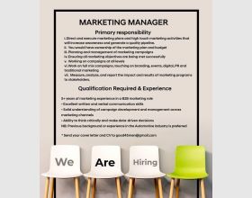 .Job Vacancies for Marketing Manager.