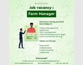 . Jobs Vacancy for Farm Manager.