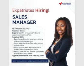 .Job Vacancy for Sales Manager.