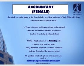 .Job Vacancy for Accountant (Female).