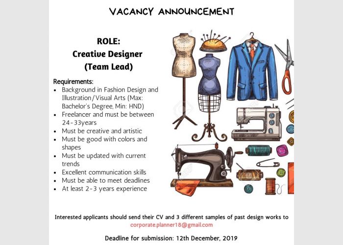 Vacancy for Creative Designer