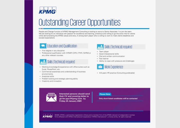 Job Vacancy for Senior Associate