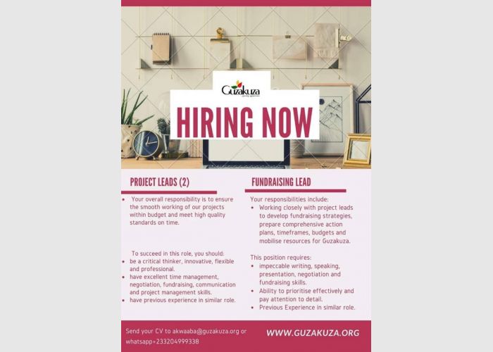 Job Vacancy for Project lead at Guzakuza